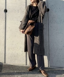 INTER FACTORY | ファッションインフルエンサー kally - ボリュームロングニットカーディガン　made in INTER FACTORY(カーディガン/ボレロ)