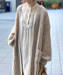 INTER FACTORY | ファッションインフルエンサー kally - ボリュームロングニットカーディガン　made in INTER FACTORY(カーディガン/ボレロ)