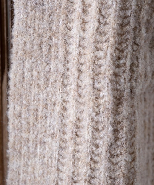 INTER FACTORY(インターファクトリー)の「ファッションインフルエンサー kally - ボリュームロングニットカーディガン made in INTER FACTORY(カーディガン/ボレロ・レディース・ダークブラウン/ベージュ・FREE)」の5枚目の写真