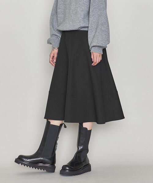 ASTRAET（アストラット）の「＜ASTRAET（アストラット）＞PE/W ジョーゼット キリカエ フレアスカート（スカート・レディース・ブラック/オフホワイト・1/0）」の2枚目の写真
