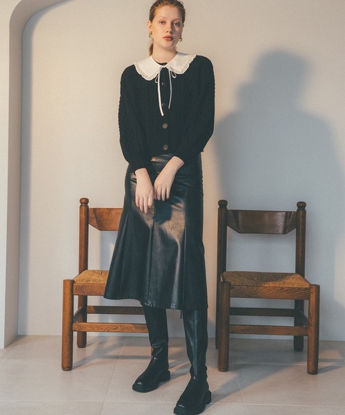 N.（N. Natural Beauty Basic）（エヌエヌナチュラルビューティーベーシック）の「【S Size Line】◆フェイクレザーマーメイドスカート（スカート・レディース・ブラック/モカ・SMALL/MEDIUM）」の11枚目の写真