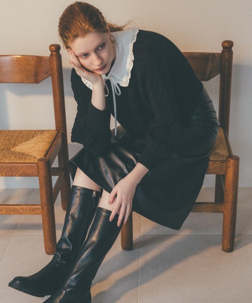 N.（N. Natural Beauty Basic）（エヌエヌナチュラルビューティーベーシック）の「【S Size Line】◆フェイクレザーマーメイドスカート（スカート・レディース・ブラック/モカ・SMALL/MEDIUM）」の12枚目の写真