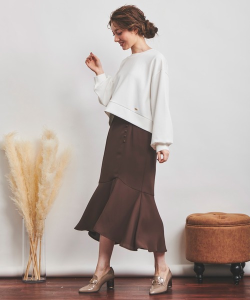 NOELA（ノエラ）の「バックリボントップス（スウェット・レディース・ブラウン/オフホワイト/ピンク・FREE）」の16枚目の写真