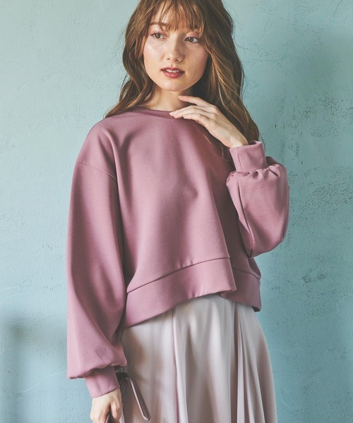 NOELA（ノエラ）の「バックリボントップス（スウェット・レディース・ブラウン/オフホワイト/ピンク・FREE）」の6枚目の写真