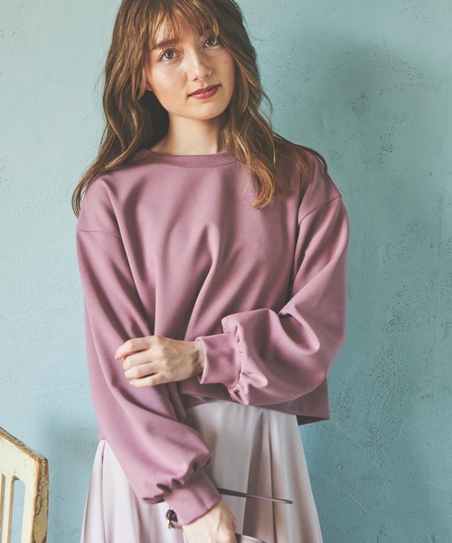 NOELA（ノエラ）の「バックリボントップス（スウェット・レディース・ブラウン/オフホワイト/ピンク・FREE）」の7枚目の写真