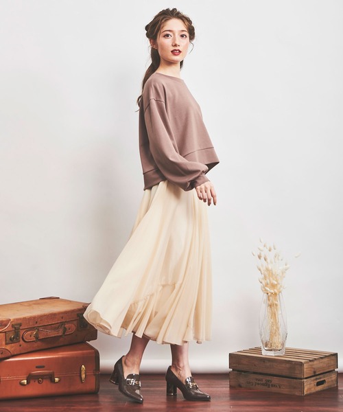 NOELA（ノエラ）の「バックリボントップス（スウェット・レディース・ブラウン/オフホワイト/ピンク・FREE）」の10枚目の写真