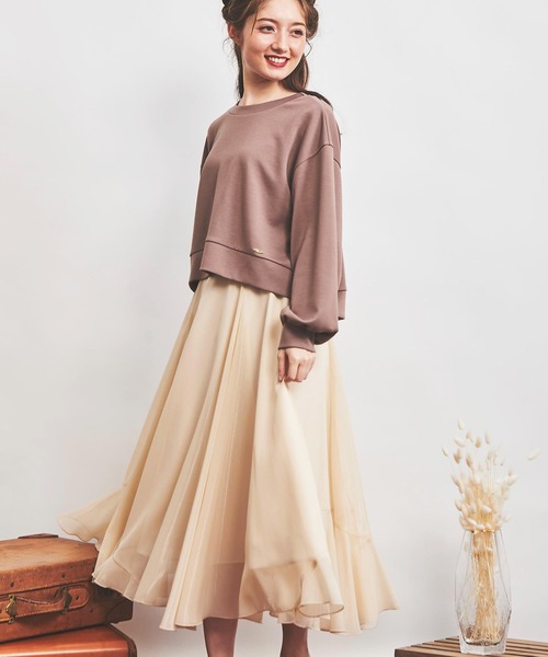 NOELA（ノエラ）の「バックリボントップス（スウェット・レディース・ブラウン/オフホワイト/ピンク・FREE）」の11枚目の写真