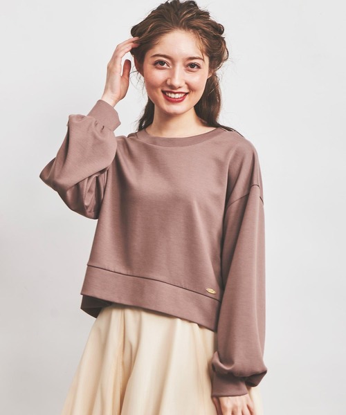 NOELA（ノエラ）の「バックリボントップス（スウェット・レディース・ブラウン/オフホワイト/ピンク・FREE）」の12枚目の写真