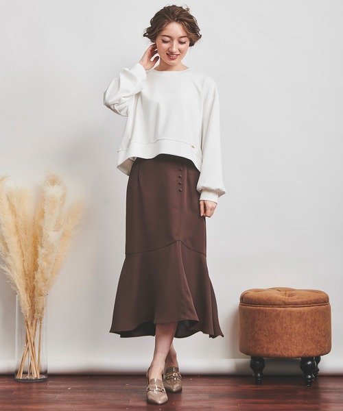 NOELA（ノエラ）の「バックリボントップス（スウェット・レディース・ブラウン/オフホワイト/ピンク・FREE）」の15枚目の写真