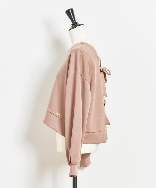 NOELA（ノエラ）の「バックリボントップス（スウェット・レディース・ブラウン/オフホワイト/ピンク・FREE）」の18枚目の写真