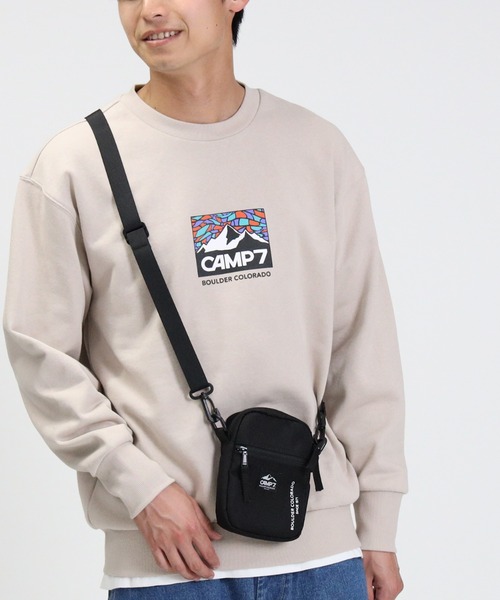 CAMP7（キャンプセブン）の「【CAMP7】ＢＯＸロゴクルーネックスウェット（スウェット・メンズ・ホワイト/レッド/ベージュ・S/M/XL/L）」の3枚目の写真