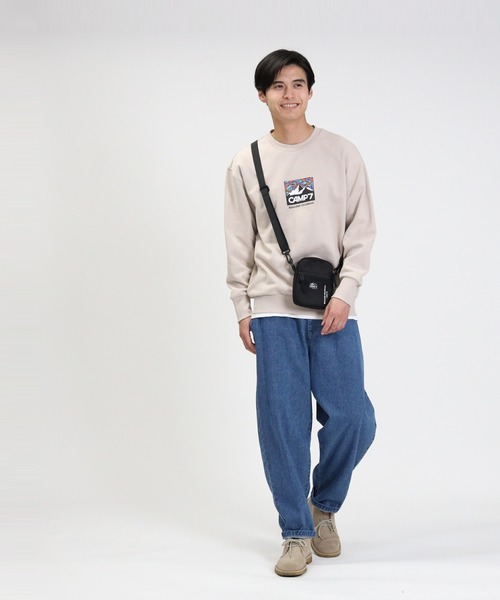 CAMP7（キャンプセブン）の「【CAMP7】ＢＯＸロゴクルーネックスウェット（スウェット・メンズ・ホワイト/レッド/ベージュ・S/M/XL/L）」の8枚目の写真