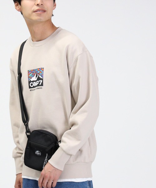 CAMP7（キャンプセブン）の「【CAMP7】ＢＯＸロゴクルーネックスウェット（スウェット・メンズ・ホワイト/レッド/ベージュ・S/M/XL/L）」の9枚目の写真