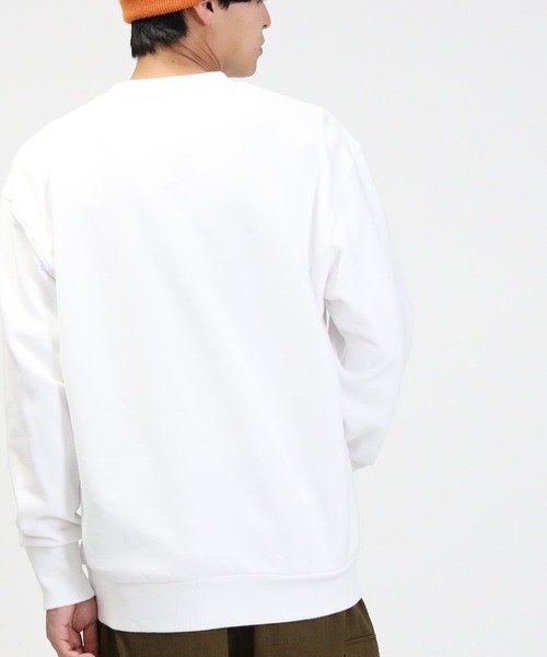 CAMP7（キャンプセブン）の「【CAMP7】ＢＯＸロゴクルーネックスウェット（スウェット・メンズ・ホワイト/レッド/ベージュ・S/M/XL/L）」の6枚目の写真