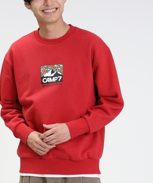 CAMP7（キャンプセブン）の「【CAMP7】ＢＯＸロゴクルーネックスウェット（スウェット・メンズ・ホワイト/レッド/ベージュ・S/M/XL/L）」の14枚目の写真