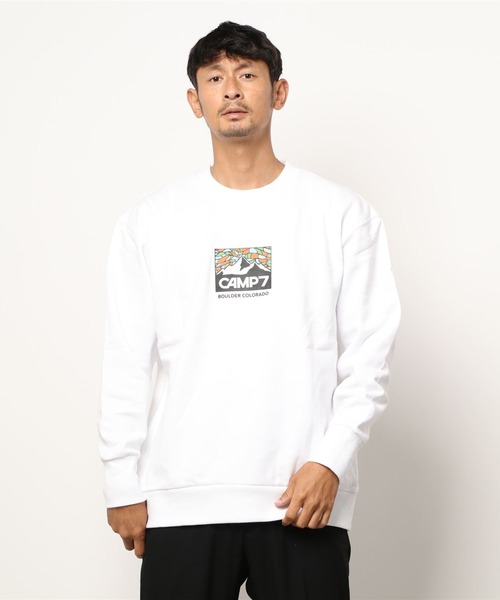 CAMP7（キャンプセブン）の「【CAMP7】ＢＯＸロゴクルーネックスウェット（スウェット・メンズ・ホワイト/レッド/ベージュ・S/M/XL/L）」の7枚目の写真