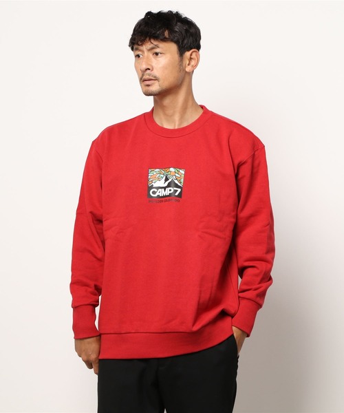 CAMP7（キャンプセブン）の「【CAMP7】ＢＯＸロゴクルーネックスウェット（スウェット・メンズ・ホワイト/レッド/ベージュ・S/M/XL/L）」の15枚目の写真