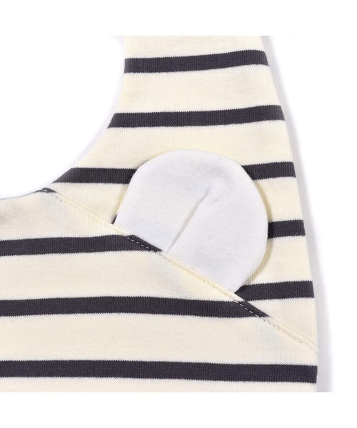 birthday party（バースデイパーティー）の「birthday party/インレイ ストレッチ ボーダー クマ よだれかけ スタイ ベビー（その他ベビー用品・キッズ・オフホワイト/ベージュ・FREE）」の10枚目の写真