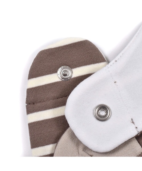 birthday party（バースデイパーティー）の「birthday party/インレイ ストレッチ ボーダー クマ よだれかけ スタイ ベビー（その他ベビー用品・キッズ・オフホワイト/ベージュ・FREE）」の8枚目の写真