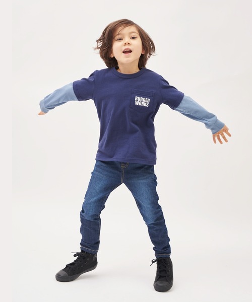 RUGGEDWORKS(ラゲッドワークス)の「スリムストレートストレッチデニムパンツ(デニムパンツ・キッズ・ネイビー/ブルー・90/100/110/120/130/140/150)」の9枚目の写真