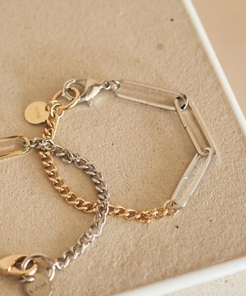 coen（コーエン）の「【展開店舗限定】チェーンコンビブレスレット（ブレスレット・レディース・ゴールド/シルバー・FREE）」の2枚目の写真