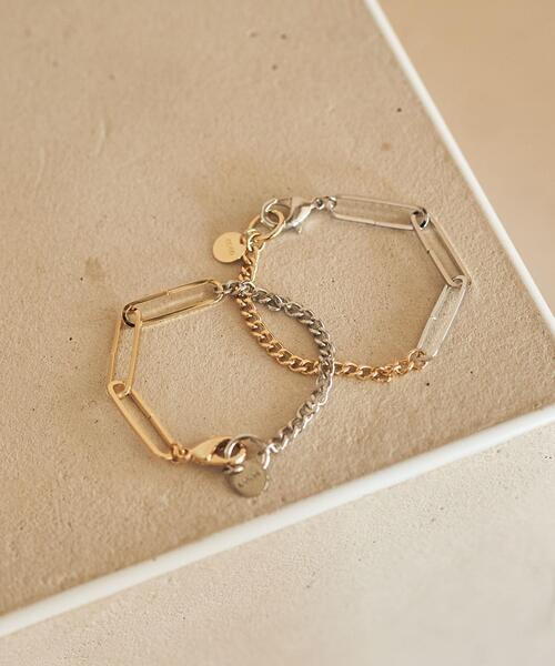 coen（コーエン）の「【展開店舗限定】チェーンコンビブレスレット（ブレスレット・レディース・ゴールド/シルバー・FREE）」の3枚目の写真