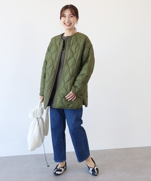 AMERICAN HOLIC（アメリカンホリック）の「ミディキルティングコート（その他アウター・レディース・ブラック/カーキ・M/L）」の3枚目の写真