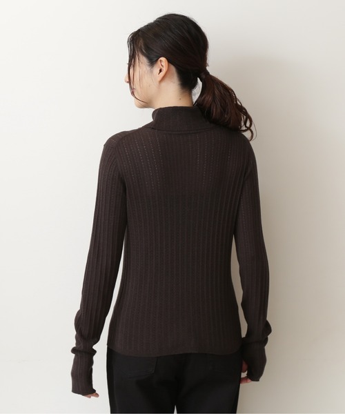 NATURAL BEAUTY BASIC（ナチュラルビューティーベーシック）の「アイレットリブタートルニット/0171270980（ニット/セーター・レディース・オフホワイト/グリーン/チャコールグレー・MEDIUM）」の13枚目の写真