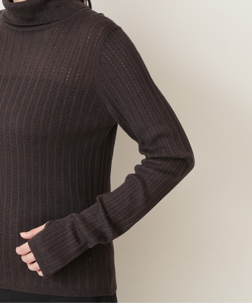 NATURAL BEAUTY BASIC（ナチュラルビューティーベーシック）の「アイレットリブタートルニット/0171270980（ニット/セーター・レディース・オフホワイト/グリーン/チャコールグレー・MEDIUM）」の16枚目の写真