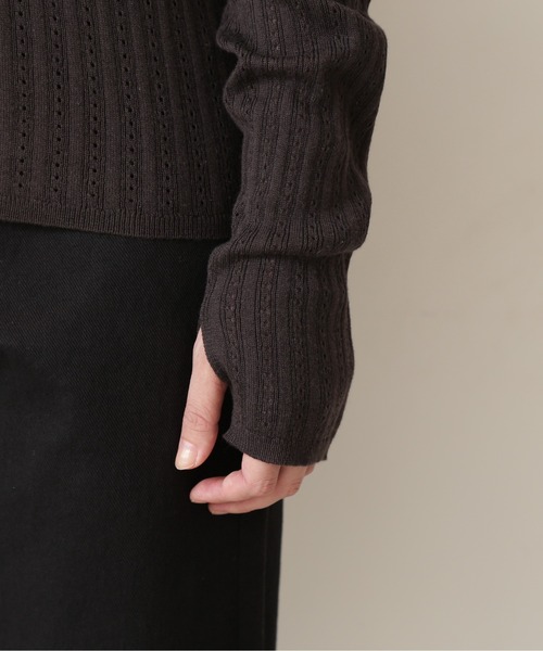 NATURAL BEAUTY BASIC（ナチュラルビューティーベーシック）の「アイレットリブタートルニット/0171270980（ニット/セーター・レディース・オフホワイト/グリーン/チャコールグレー・MEDIUM）」の17枚目の写真