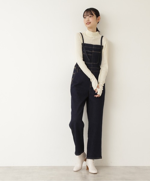 NATURAL BEAUTY BASIC（ナチュラルビューティーベーシック）の「アイレットリブタートルニット/0171270980（ニット/セーター・レディース・オフホワイト/グリーン/チャコールグレー・MEDIUM）」の4枚目の写真