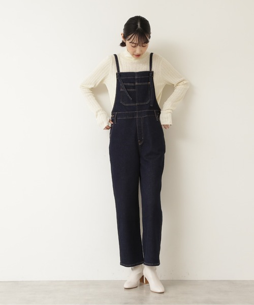 NATURAL BEAUTY BASIC（ナチュラルビューティーベーシック）の「アイレットリブタートルニット/0171270980（ニット/セーター・レディース・オフホワイト/グリーン/チャコールグレー・MEDIUM）」の5枚目の写真