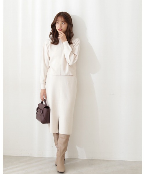 PROPORTION BODY DRESSING（プロポーションボディドレッシング）の「ニットタイトセットアップ / 1211240004（ワンピース・レディース・ダークベージュ/パープル系その他/ホワイト系その他・MEDIUM/SMALL）」の9枚目の写真