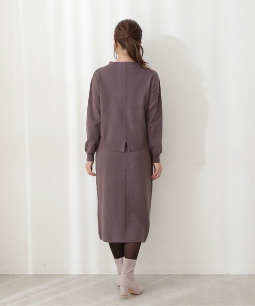 PROPORTION BODY DRESSING（プロポーションボディドレッシング）の「ニットタイトセットアップ / 1211240004（ワンピース・レディース・ダークベージュ/パープル系その他/ホワイト系その他・MEDIUM/SMALL）」の4枚目の写真