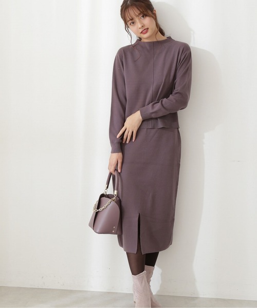 PROPORTION BODY DRESSING（プロポーションボディドレッシング）の「ニットタイトセットアップ / 1211240004（ワンピース・レディース・ダークベージュ/パープル系その他/ホワイト系その他・MEDIUM/SMALL）」の6枚目の写真