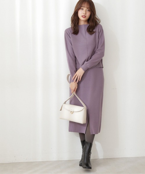 PROPORTION BODY DRESSING（プロポーションボディドレッシング）の「ニットタイトセットアップ / 1211240004（ワンピース・レディース・ダークベージュ/パープル系その他/ホワイト系その他・MEDIUM/SMALL）」の8枚目の写真