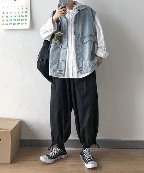 KOR(ケーオーアール)の「ウォッシュ加工 デニムワークベスト(ベスト・メンズ・ブラック/ブルー・2XL/M/3XL/4XL/XL/5XL/L)」の13枚目の写真
