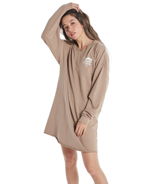 ROXY(ロキシー)の「ROXY 90'S DRESS/ロキシーバックプリントワンピース(ワンピース・レディース・ブラック系その他/ベージュ/ブラック・SMALL/MEDIUM/LARGE)」の4枚目の写真