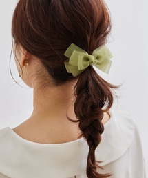 オーガンジーリボンヘアクリップ