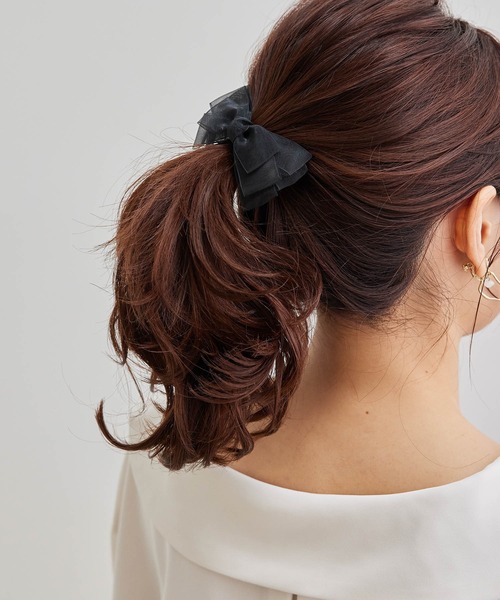 ROPE' PICNIC(ロペピクニック)の「オーガンジーリボンヘアクリップ(バレッタ/ヘアクリップ・レディース・グレー系その他/グリーン/ブラック・FREE)」の2枚目の写真