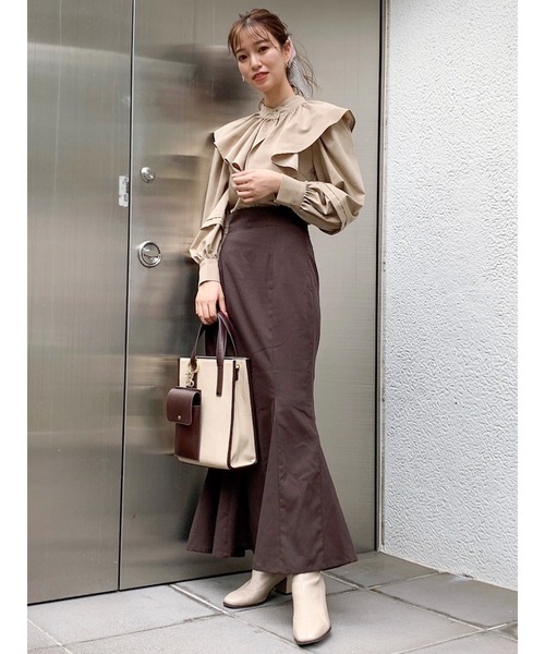 dazzlin(ダズリン)の「ハイウエストアソートナロースカートⅢ(スカート・レディース・ダークブラウン/ブラウン/ベージュ・SMALL/MEDIUM/LARGE)」の15枚目の写真