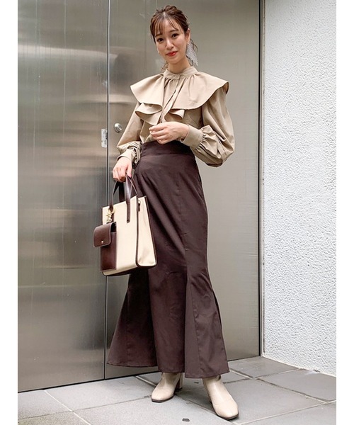 dazzlin(ダズリン)の「ハイウエストアソートナロースカートⅢ(スカート・レディース・ダークブラウン/ブラウン/ベージュ・SMALL/MEDIUM/LARGE)」の16枚目の写真