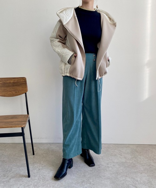 LHELBIE（レルビエ）の「WASHABLE　KNIT　配色トリミングニットトップス（ニット/セーター・レディース・アイボリー/ベージュ/ブラック/黄緑系/グレー・M）」の17枚目の写真