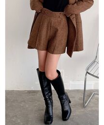 ウエストボタンショートパンツ【セットアップ着用可能】