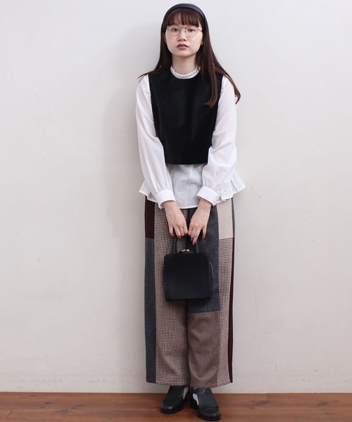 fig Ｌondon（フィグロンドン）の「解撚ﾜｯｼｬｰgill長袖BL（シャツ/ブラウス・レディース・ホワイト/ブラック・FREE）」の5枚目の写真