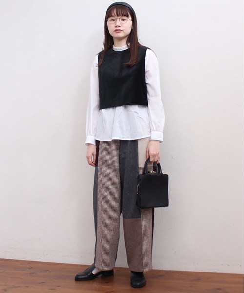fig Ｌondon（フィグロンドン）の「解撚ﾜｯｼｬｰgill長袖BL（シャツ/ブラウス・レディース・ホワイト/ブラック・FREE）」の9枚目の写真