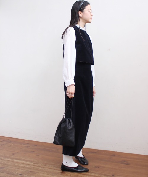 fig Ｌondon（フィグロンドン）の「解撚ﾜｯｼｬｰgill長袖BL（シャツ/ブラウス・レディース・ホワイト/ブラック・FREE）」の13枚目の写真