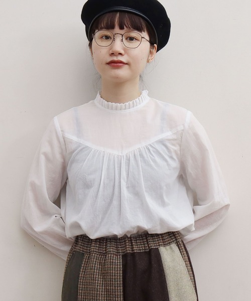 fig Ｌondon（フィグロンドン）の「解撚ﾜｯｼｬｰgill長袖BL（シャツ/ブラウス・レディース・ホワイト/ブラック・FREE）」の15枚目の写真