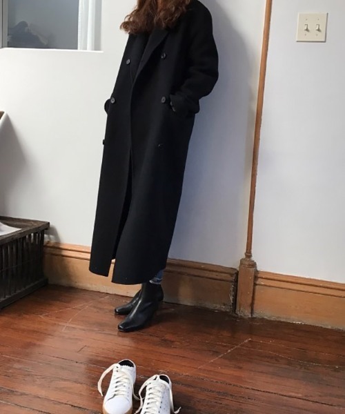 Ritzy(リッツィー)の「大人シルエット ロング丈ダブルデザインコート(その他アウター・レディース・ブラック/ベージュ・S/M)」の16枚目の写真
