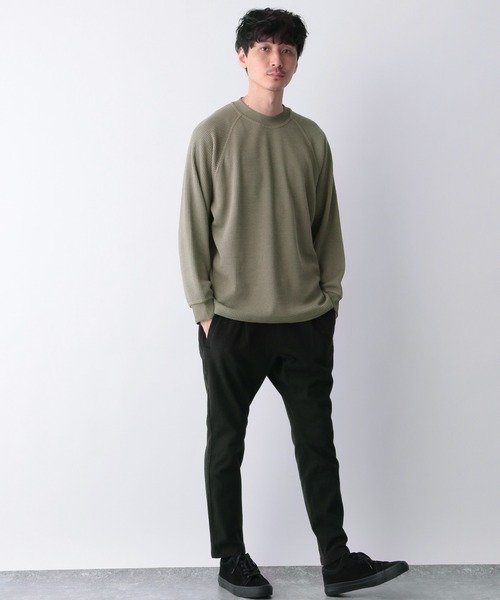 GLOBAL WORK（グローバルワーク）の「EASYDRYソフトワッフルプルオーバー/238120（Tシャツ/カットソー・メンズ・ブラック/ライトグリーン/ホワイト/ライトブルー・X-LARGE/LARGE/SMALL/MEDIUM）」の17枚目の写真